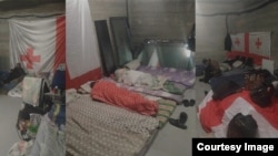 Одно из помещений, в которых содержат украинцев на границе Грузии