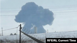 Кадры падения самолета Ил-76 в Белгородской области России 24 января 