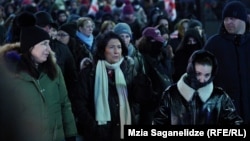 Саломе Зурабишвили во время марша, 3 марта 2025 года