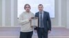 Фото награждения "студента, участвовавшего в СВО," Федора Хижина на сайте Балтийского технического госуниверситета