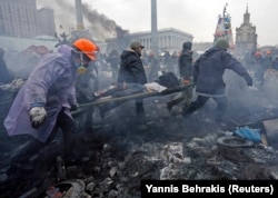 Антиправительственные протесты в Киеве на площади Независимости. 20 феврала 2014 года