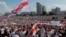 Belarus - People take part in a protest against the presidential election results demanding the resignation of Belarusian President Alexander Lukashenko and the release of political prisoners, in Minsk, 16aug2020