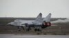 Russia -- A MiG-31 fighter jet during a joint military drill at Privolzhsky airfield, Astrakhan region, March 31, 2016