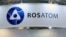 FRANCE -- The logo of Russian atomic energy agency Rosatom during the World Nuclear Exhibition in Le Bourget, near Paris, June 28, 2016