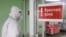 RUSSIA – MOSCOW, RUSSIA – JUNE 23, 2021: A healthcare worker wears protective gear while entering the red zone at Moscow City Clinical Hospital No 15 (Filatov Hospital) treating patients who suffer from the novel coronavirus disease (COVID-19).