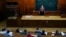 A teacher gives a lecture in the Faculty of Chemistry at Moscow State University (MSU)