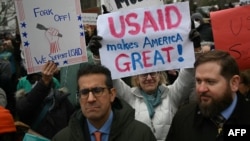 Протесты против закрытия USAID в феврале 2025 
