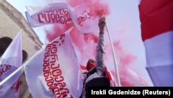 Акции протеста против результатов парламентских выборов. Тбилиси, 8 ноября 2020