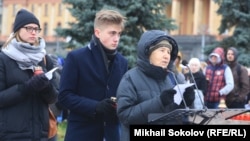 Акция "Возвращение имен" на Лубянке в Москве